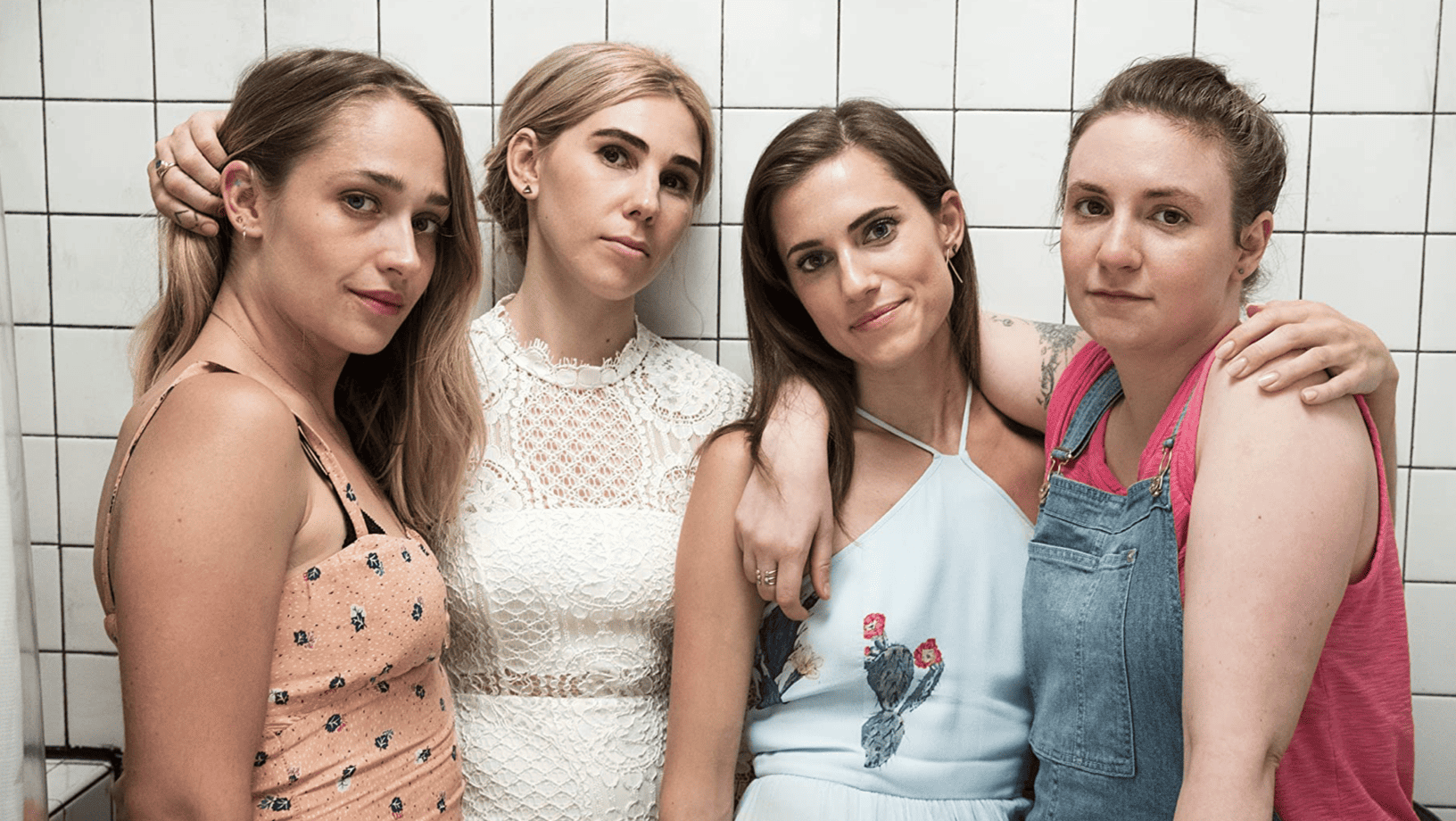 Jemima Kirke, Zosia Mamet, Allison Williams, and Lena Dunham in this image from Apatow Productions