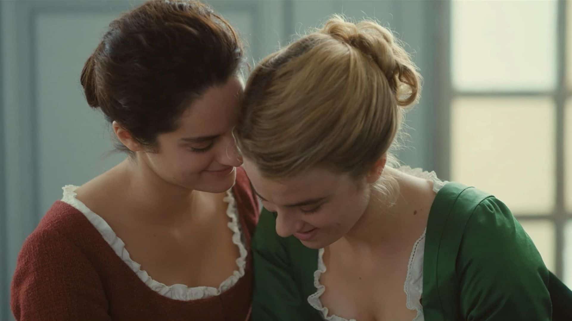 Marianne and Héloïse share a moment of closeness in this image from Lillies Films