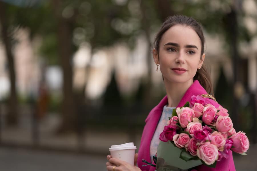 Lily Collins in this image from Darren Star Productions