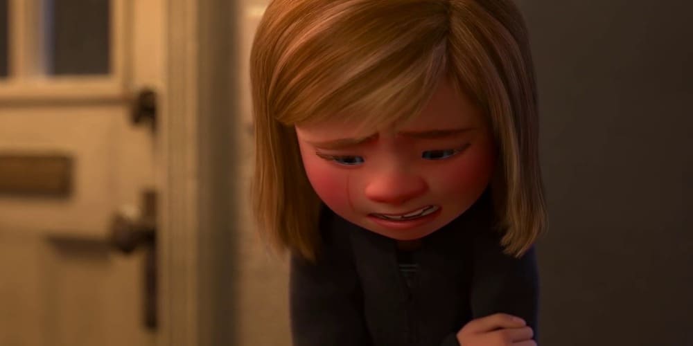 Riley crying in this image from Pixar Animation Studios