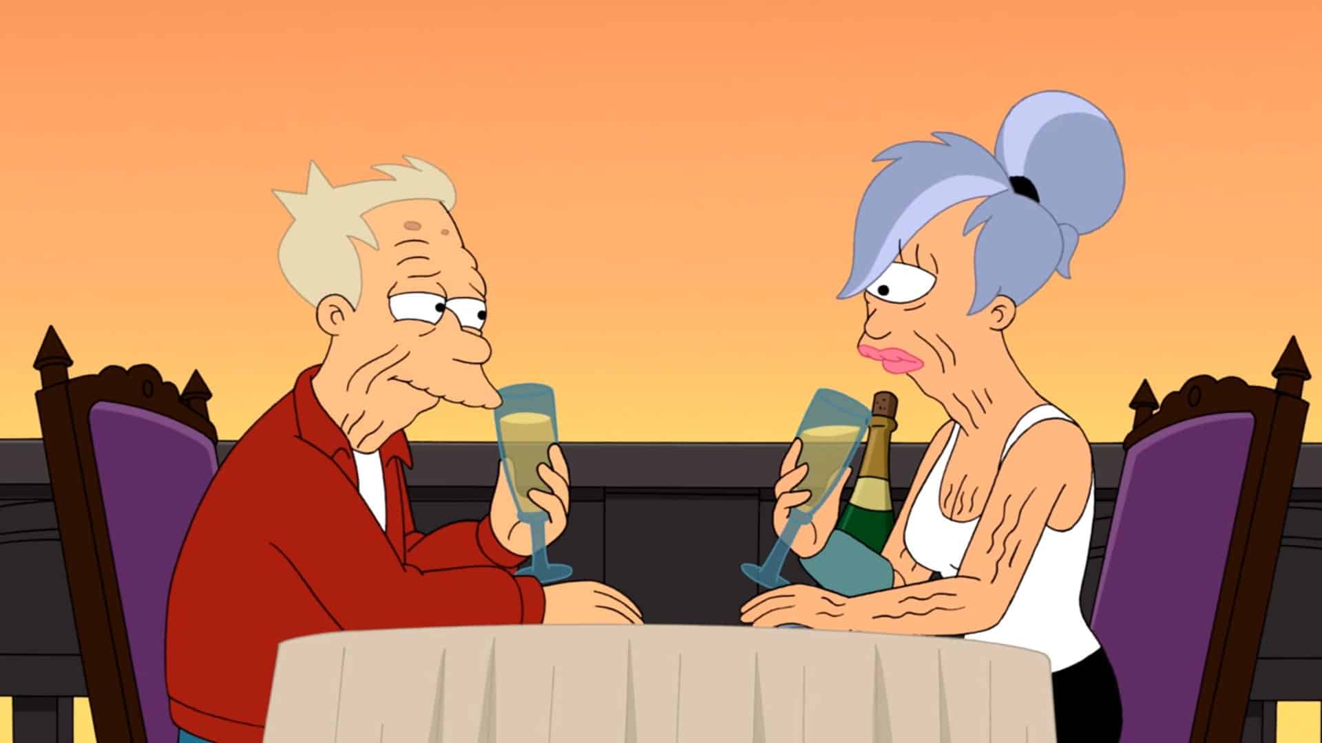 Older Fry and Leela in this image from 20th Century Fox Television