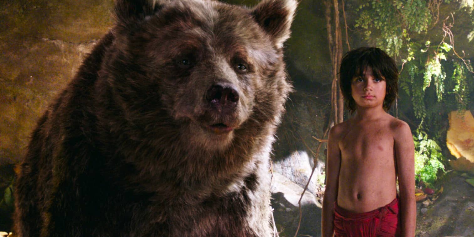 CGI Baloo and Neel Sethi in this image from Walt Disney Pictures