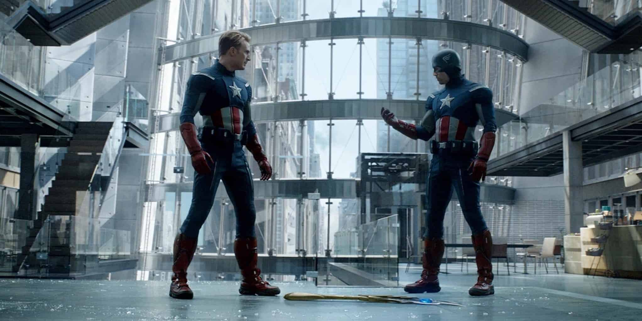 Captain America faces off against himself in this photo from Marvel Studios.