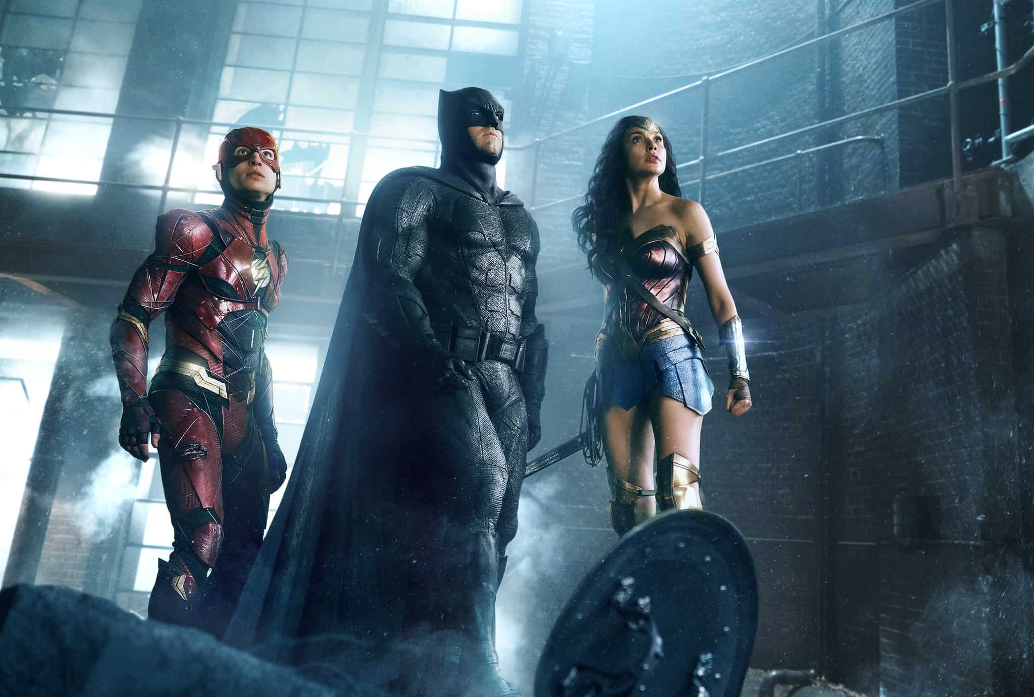 The Flash, Batman, and Wonder Woman stand together in this photo from DC Entertainment.