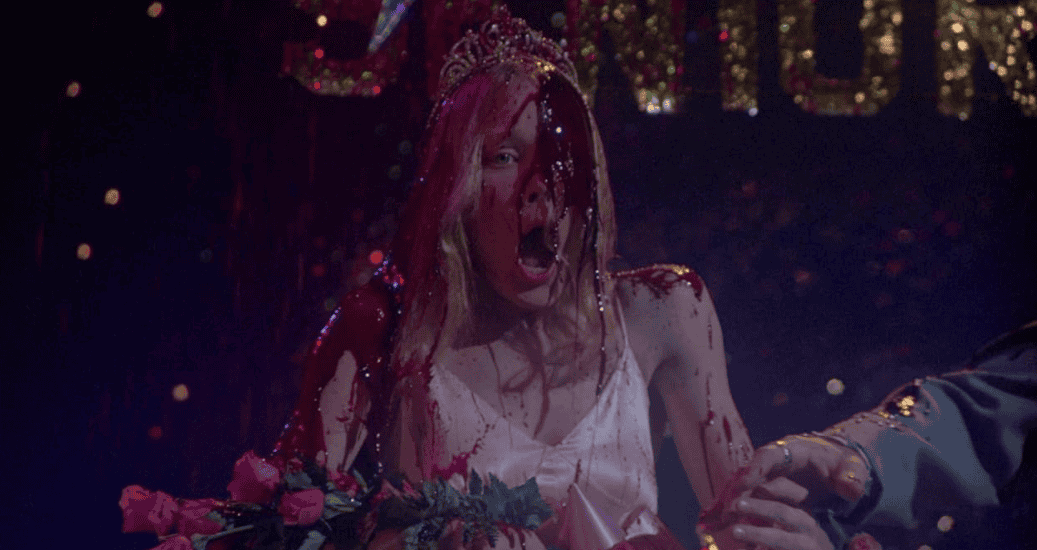 A teen girl gets soaked in red paint in this image from Red Bank Films.