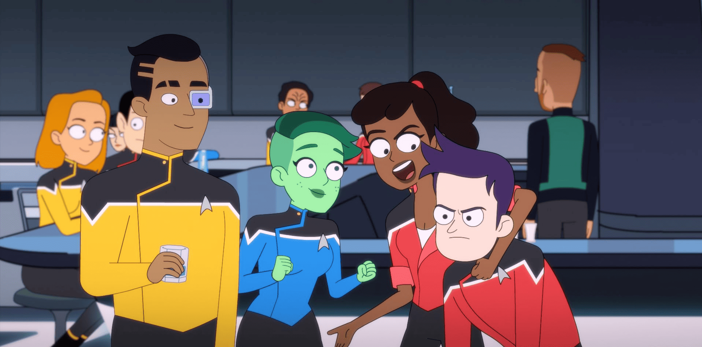 A group of entry-level space adventurers in this image from CBS Eye Animation Productions.