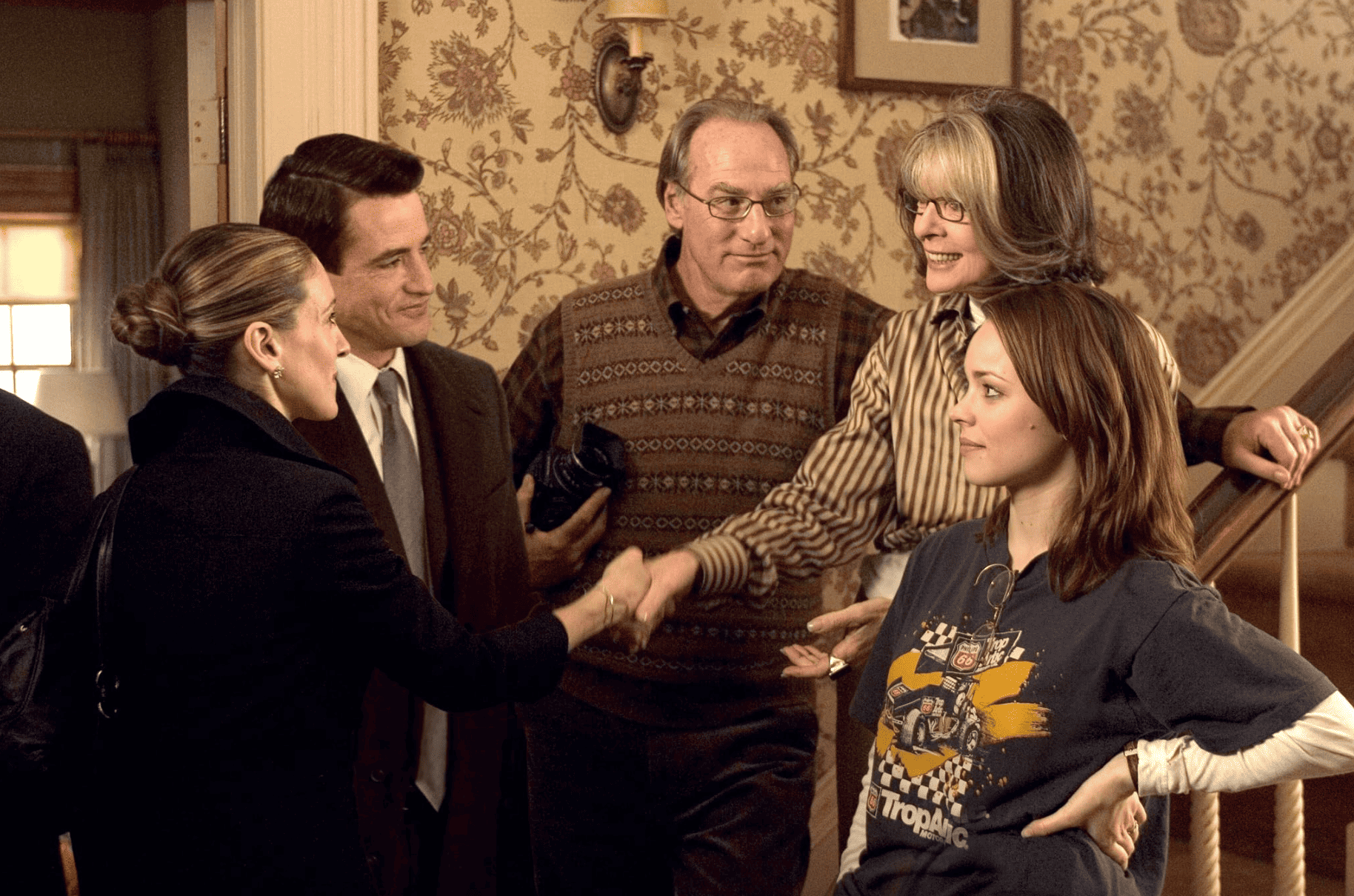 A woman meets her fiance’s family for the first time in this image from Michael London Productions.