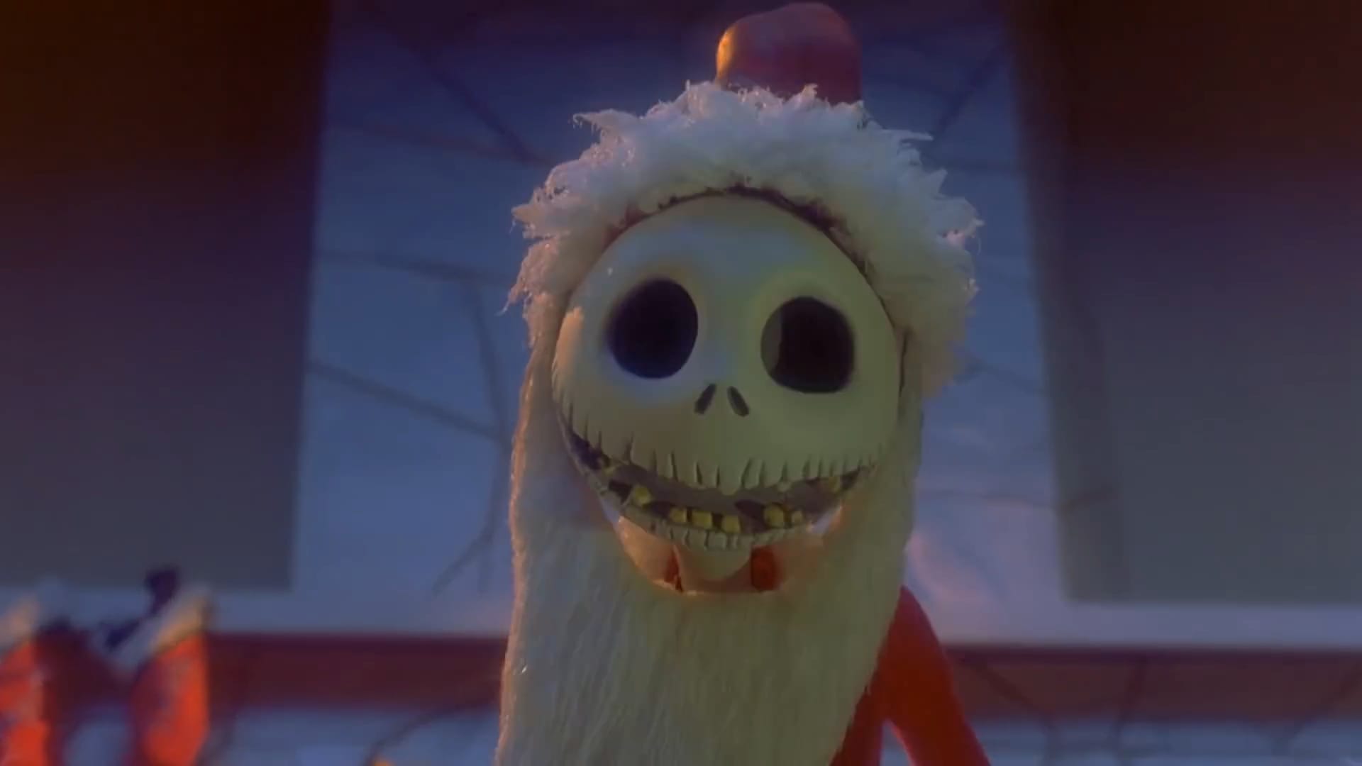 Jack Skellington in a Santa suit in this image from Touchstone Pictures.