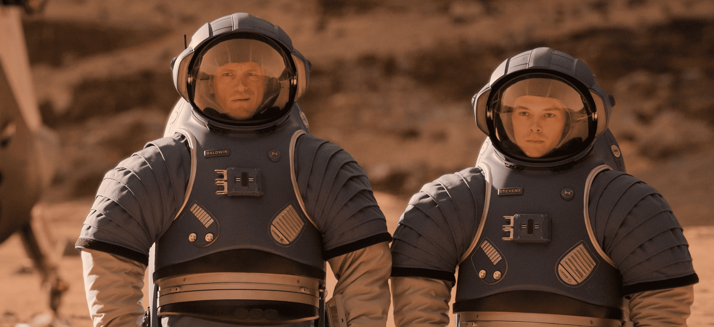 Two men in space suits in this image from Sony Pictures Television.
