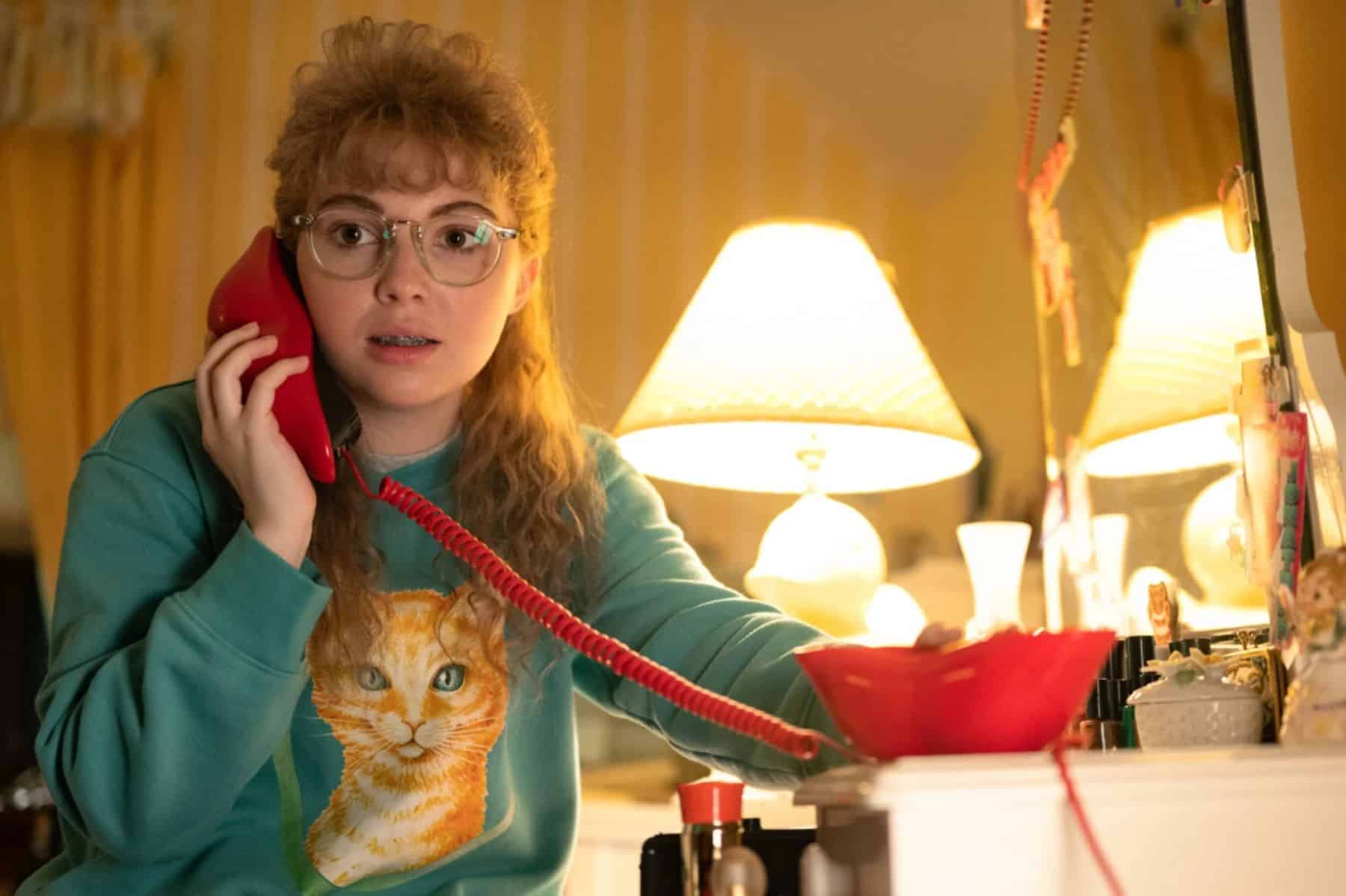 A girl is talking on the telephone in this photo by Showtime.