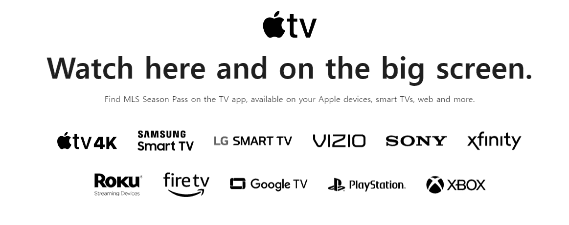 A list of streaming devices in this image from Apple TV