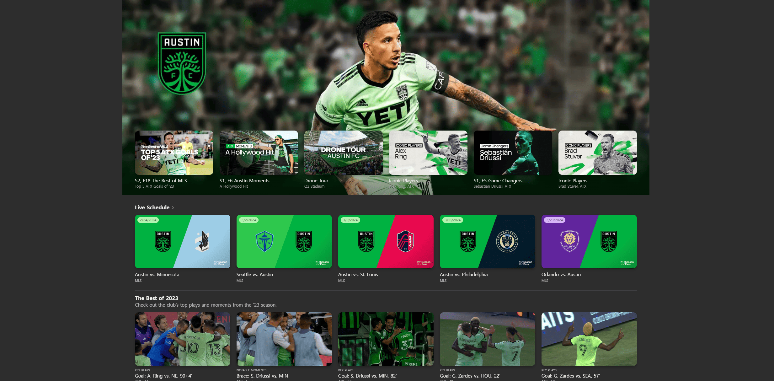 Soccer team Austin FC in this image from Apple TV