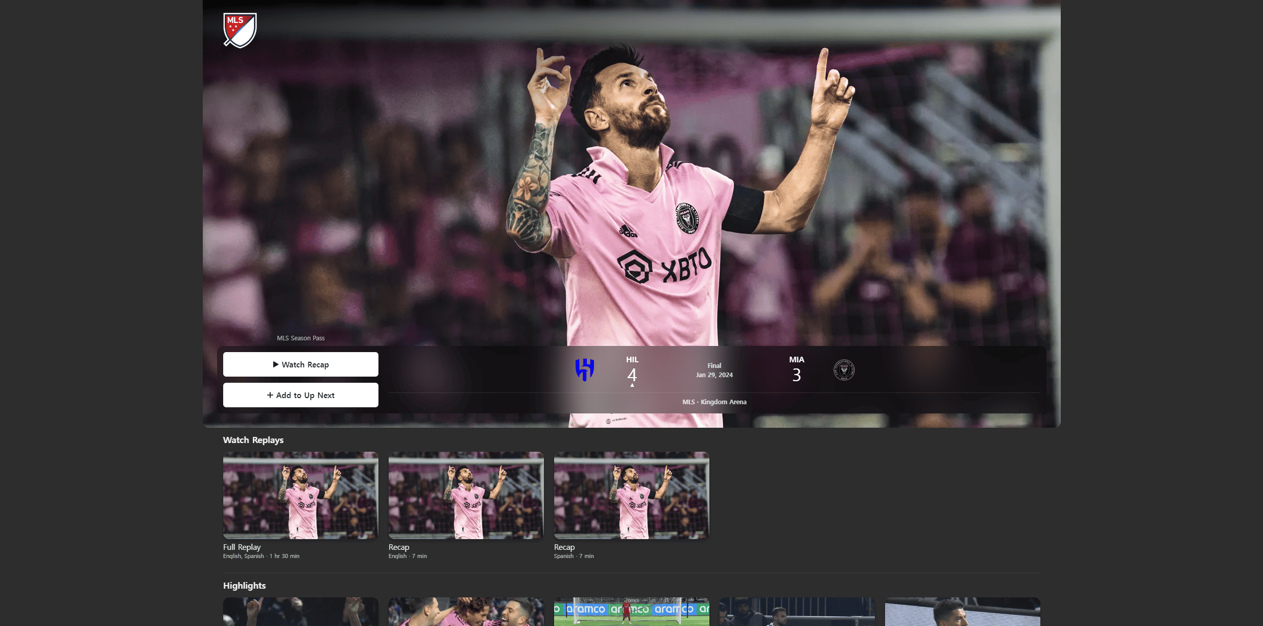 A screenshot of a soccer player on TV in this image from Apple TV