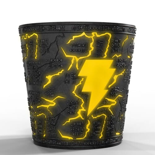 A black bucket with yellow lightning and cracks in this image from AMC.