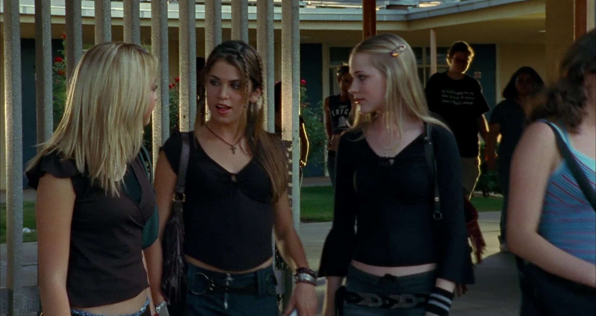 Girls chat outside a high school in this image from Fox Searchlight Pictures.